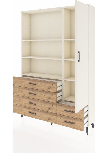 Arges Dolap 7 Raflı 6 Çekmeceli Tek Kapaklı 132X30X195 Aytaşı-Aytaşı/çam modelleri