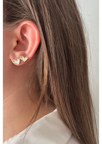 6'lı Romantik Kalp Temalı Paslanmaz Çelik Küpe Seti modelleri