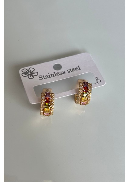 Paslanmaz Çelik Vintage Çiçek Inci Küpe