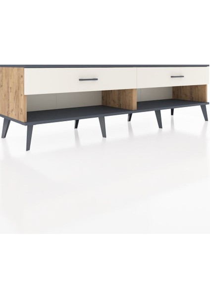 Hyperion Tv Ünitesi 2 Çekmeceli 176X44X51 Çam-Antrasit/aytaşı fiyatları