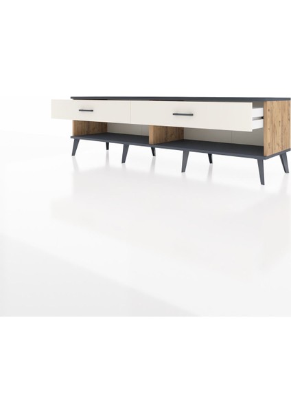 Hyperion Tv Ünitesi 2 Çekmeceli 176X44X51 Çam-Antrasit/aytaşı modelleri