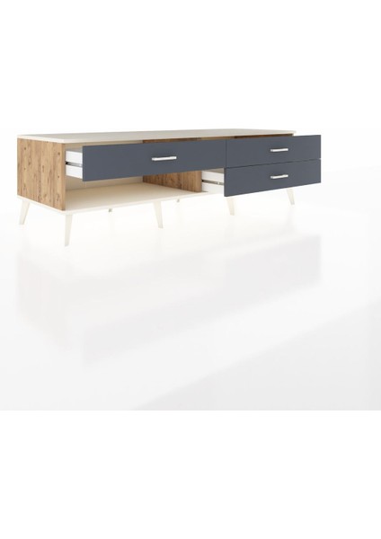 Kronos Tv Ünitesi 3 Çekmeceli 176X59X51 Çam-Aytaşı/antrasit indirimleri