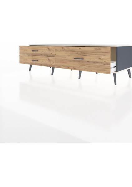 Kronos Tv Ünitesi 3 Çekmeceli 176X59X51 Antrasit-Aytaşı/çam modelleri