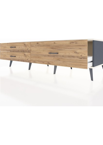 Kronos Tv Ünitesi 3 Çekmeceli 176X59X51 Antrasit-Aytaşı/çam fırsatları