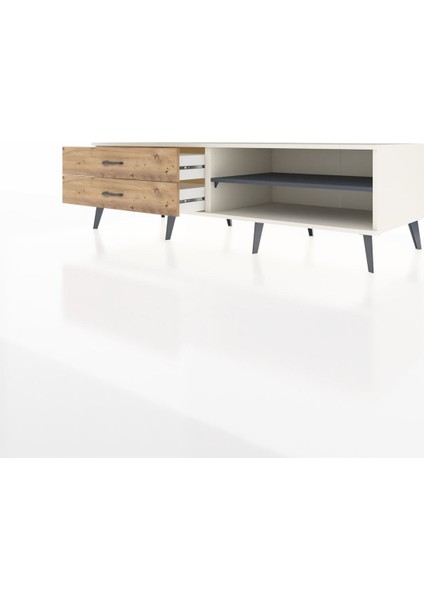 Kronos Tv Ünitesi Tek Raflı 2 Çekmeceli 176X59X51 Aytaşı-Antrasit/çam modelleri