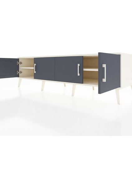 Kronos Tv Ünitesi 2 Raflı 4 Kapaklı 176X59X51 Aytaşı-Antrasit/aytaşı fırsatları