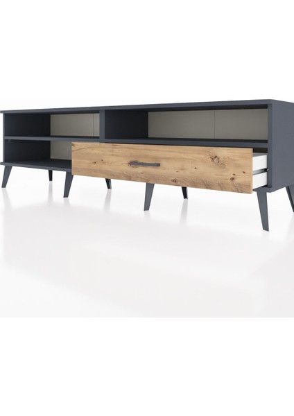 Hyperion Tv Ünitesi 2 Raflı Tek Çekmeceli 176X44X51 Antrasit-Antrasit/çam fırsatları