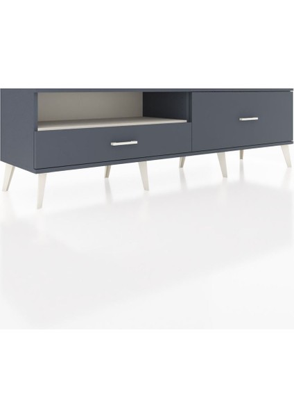 Hyperion Tv Ünitesi Tek Raflı 2 Çekmeceli 176X44X51 Antrasit-Aytaşı/antrasit fiyatları