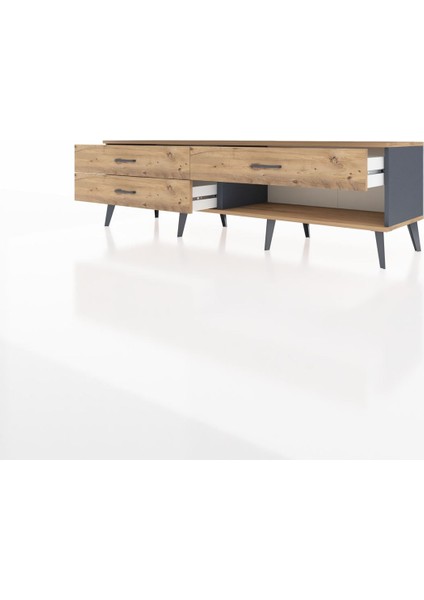 Hyperion Tv Ünitesi 3 Çekmeceli 176X44X51 Antrasit-Çam/çam modelleri