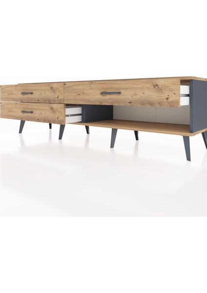 Hyperion Tv Ünitesi 3 Çekmeceli 176X44X51 Antrasit-Çam/çam fırsatları