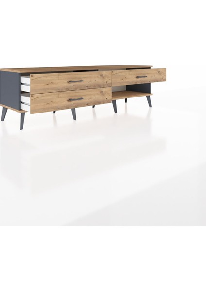 Hyperion Tv Ünitesi 3 Çekmeceli 176X44X51 Antrasit-Çam/çam indirimleri