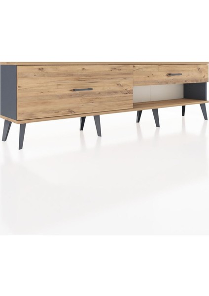 Arges Tv Ünitesi 2 Çekmeceli 176X30X51 Antrasit-Çam/çam fiyatları
