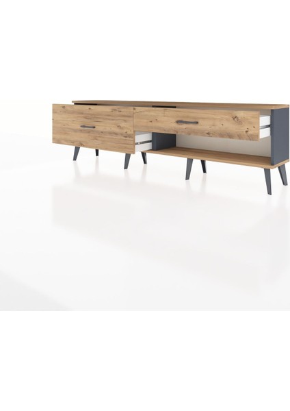 Arges Tv Ünitesi 2 Çekmeceli 176X30X51 Antrasit-Çam/çam modelleri