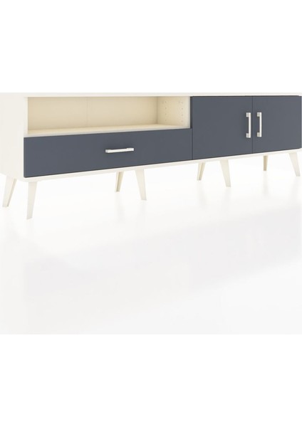 Arges Tv Ünitesi 2 Raflı Tek Çekmeceli 2 Kapaklı 176X30X51 Aytaşı-Antrasit/antrasit fiyatları