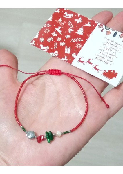 Yılbaşı Kartlı Mercan Sedef ve Deniz Kabuğu Şeklinde Hematit Doğaltaşlı Miyuki Bileklik fırsatları