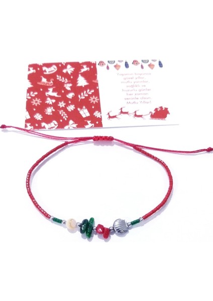 Yılbaşı Kartlı Mercan Sedef ve Deniz Kabuğu Şeklinde Hematit Doğaltaşlı Miyuki Bileklik indirimleri