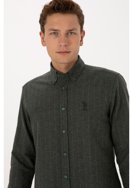 Erkek Koyu Yeşil Gömlek Desenli 50316559-VR079 fiyatları