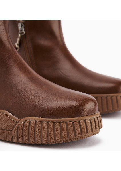 Sora Taba Kürklü Fermuarlı Kadın Spor Bot modelleri