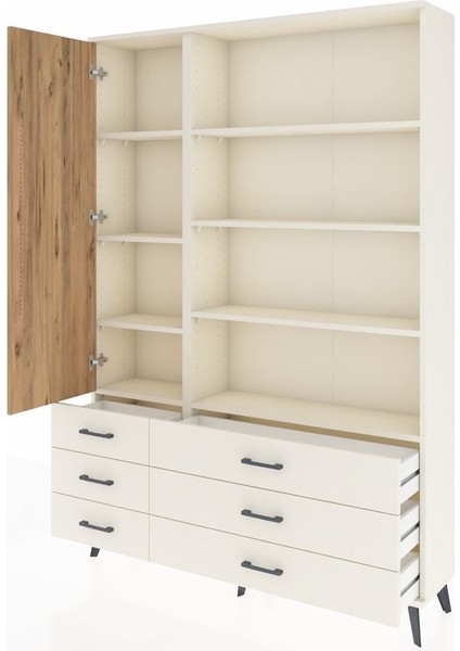 Arges Dolap 8 Raflı 6 Çekmeceli Tek Kapaklı 132X30X195 Aytaşı-Çam/aytaşı modelleri