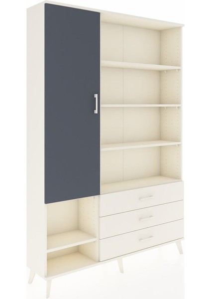 Arges Dolap 9 Raflı 3 Çekmeceli Tek Kapaklı 132X30X195 Aytaşı-Antrasit/aytaşı fiyatları