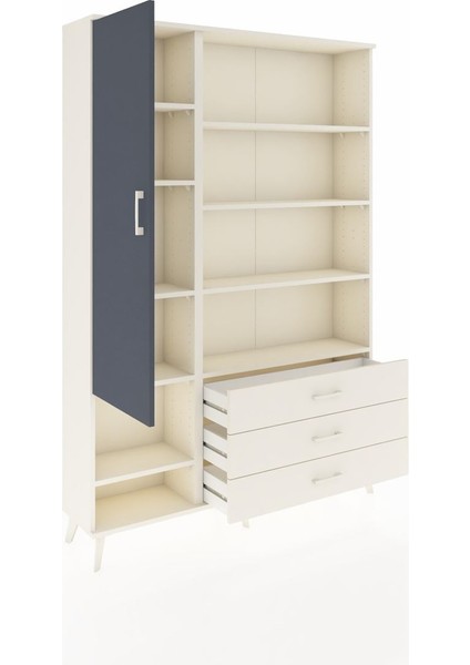 Arges Dolap 9 Raflı 3 Çekmeceli Tek Kapaklı 132X30X195 Aytaşı-Antrasit/aytaşı indirimleri