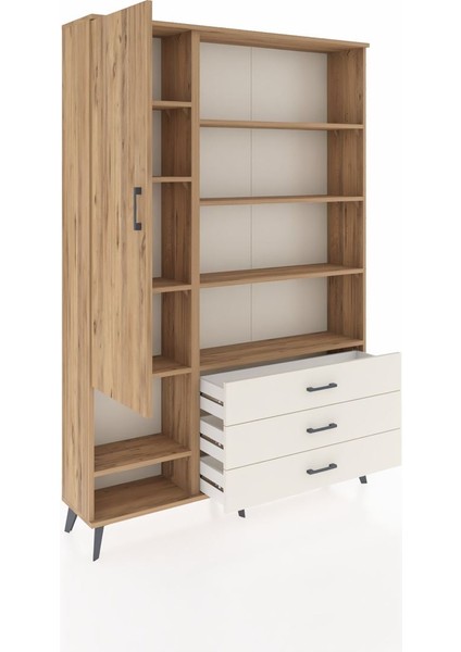 Arges Dolap 9 Raflı 3 Çekmeceli Tek Kapaklı 132X30X195 Çam-Çam/aytaşı indirimleri