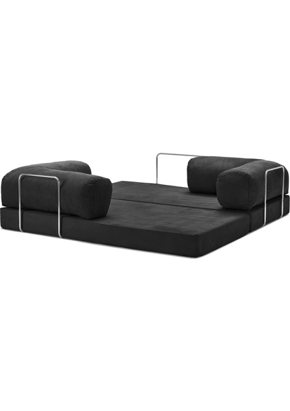 Meganest 200x100 Modern Fitilli Kadife Kanepe| Yatak Olabilen, Dayanıklı Orta Sert Sünger, Yıkanabilir Kılıf indirimleri