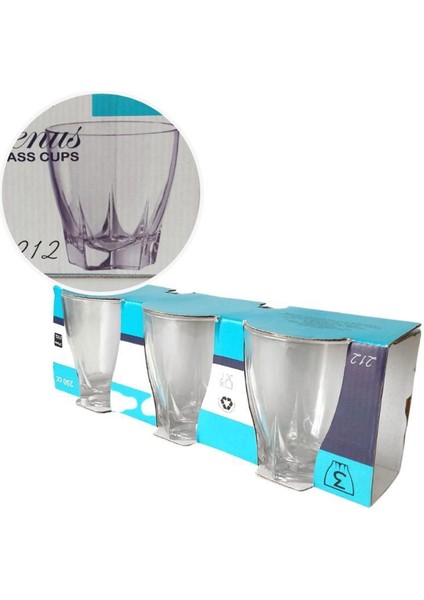 Venüs 3'lü Su Bardağı 250ML ROYALEKS-212