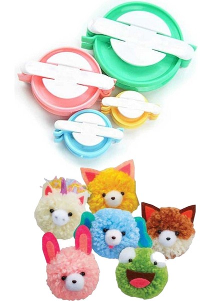 Ponpon Makinası 4'lü Set Ponponmatik 4 Farklı Boy