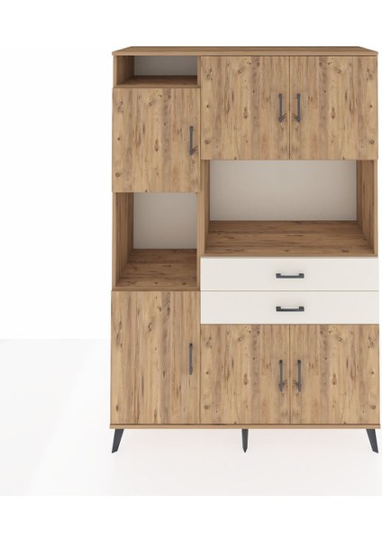 Hyperion Dolap 8 Raflı 2 Çekmeceli 6 Kapaklı 132X44X195 Çam-Çam/aytaşı