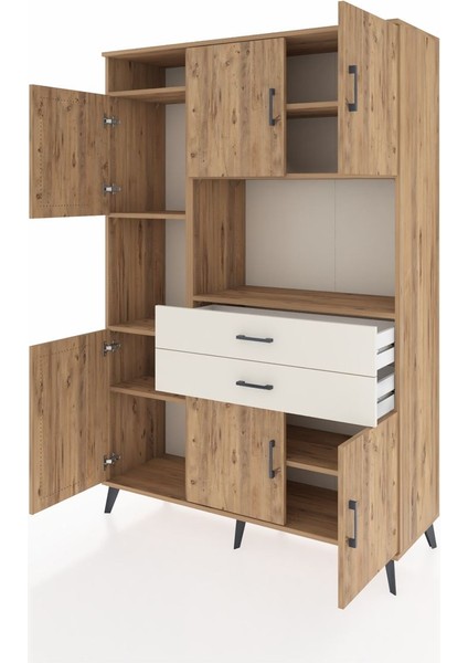 Hyperion Dolap 8 Raflı 2 Çekmeceli 6 Kapaklı 132X44X195 Çam-Çam/aytaşı modelleri