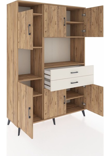 Hyperion Dolap 8 Raflı 2 Çekmeceli 6 Kapaklı 132X44X195 Çam-Çam/aytaşı indirimleri