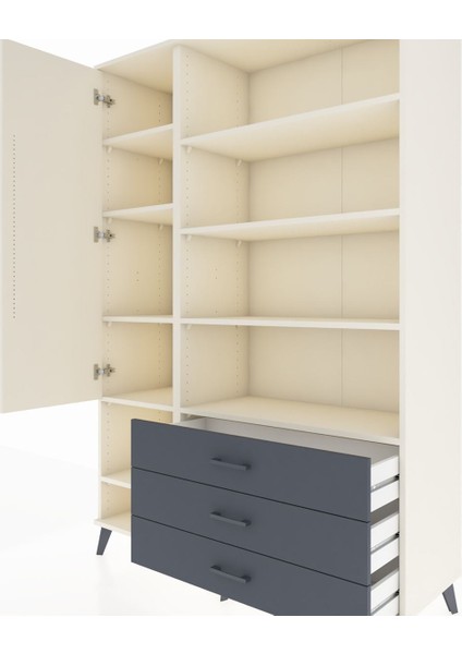 Hyperion Dolap 9 Raflı 3 Çekmeceli Tek Kapaklı 132X44X195 Aytaşı-Aytaşı/antrasit fırsatları