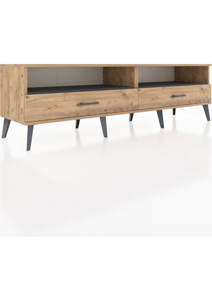 Hyperion Tv Ünitesi 2 Raflı 2 Çekmeceli 176X44X51 Çam-Antrasit/çam fiyatları