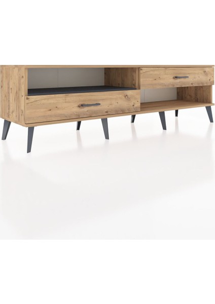 Hyperion Tv Ünitesi Tek Raflı 2 Çekmeceli 176X44X51 Çam-Antrasit/çam fiyatları