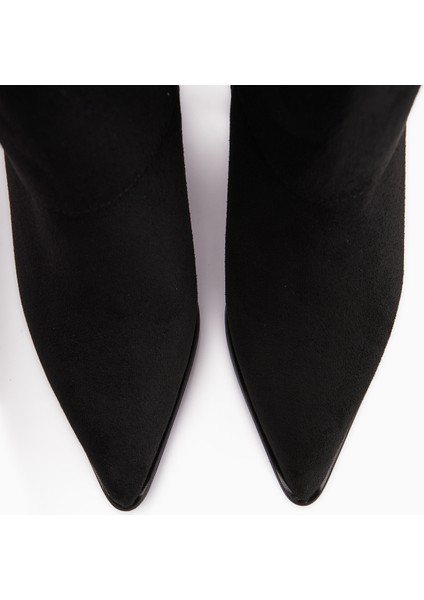 Nisha Siyah Süet Takalı Kalın Topuklu Kadın Bot modelleri