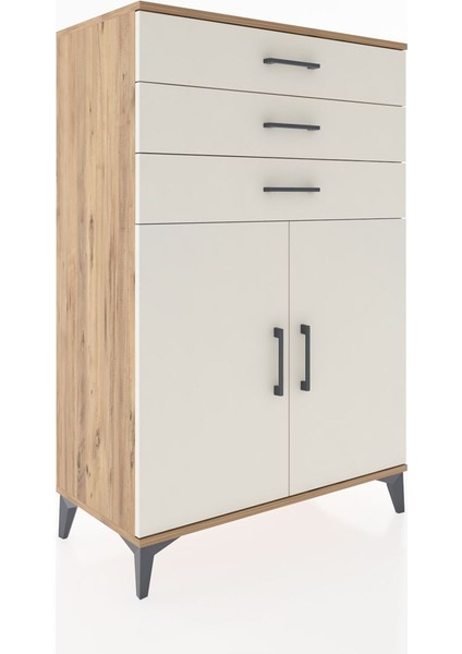 Hyperion Dolap Tek Raflı 3 Çekmeceli 2 Kapaklı 88X44X134 Çam-Aytaşı fiyatları