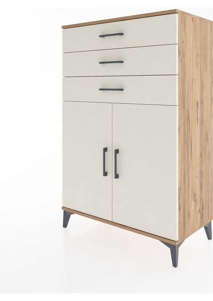 Hyperion Dolap Tek Raflı 3 Çekmeceli 2 Kapaklı 88X44X134 Çam-Aytaşı modelleri