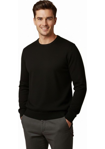 Erkek Sıfır Yaka Kazak Çelik Örgü Klasik Kalıp 4241C BGL-ST04857