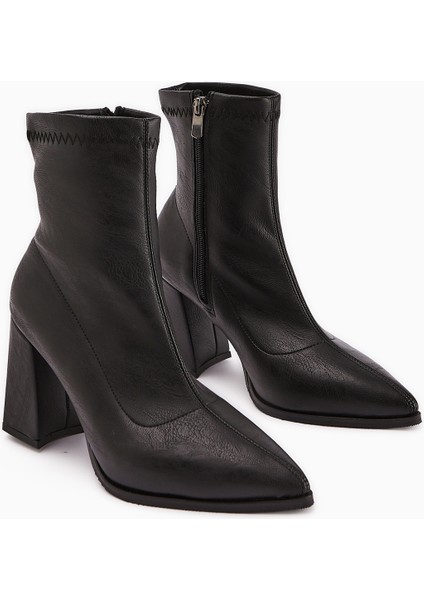 Susy Siyah Kalın Topuklu Streç Kadın Bot fiyatları