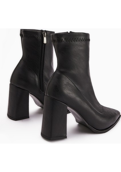 Susy Siyah Kalın Topuklu Streç Kadın Bot indirimleri