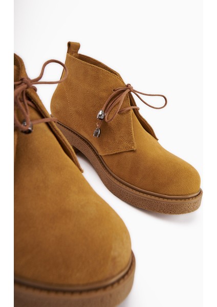 Henna Hakiki Deri Camel Süet Bağcıklı Kadın Bot modelleri