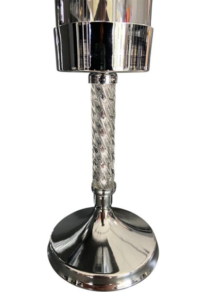 3 Lü Dekoratif Metal & Cam Şamdan Seti | Gold & Gümüş | 33CM - 28CM - 23CM Salon ve Masa Aksesuarı modelleri