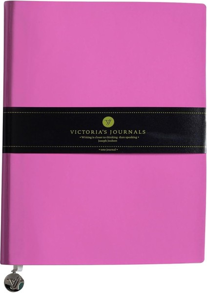Rugan Esnek Kapak Çizgili Defter, 19X25 cm -Pembe