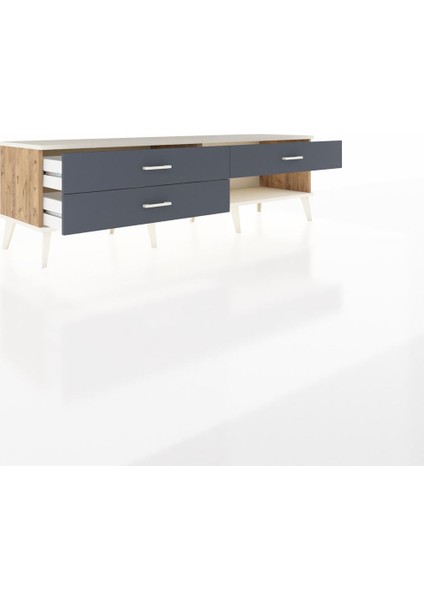 Hyperion Tv Ünitesi 3 Çekmeceli 176X44X51 Çam-Aytaşı/antrasit indirimleri