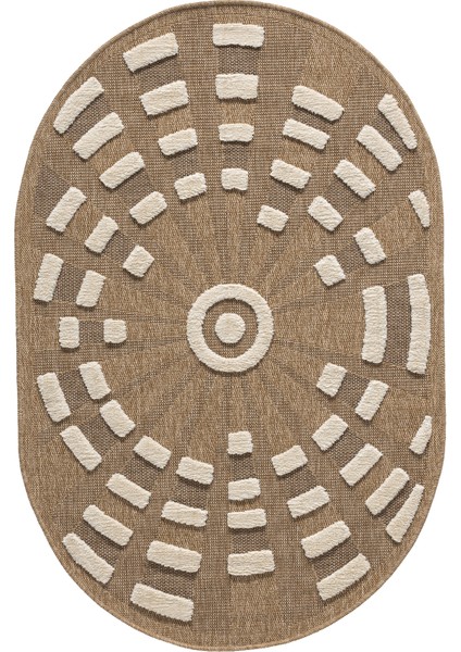 Marakeş Kahve Oval Halı Salon Oturma Odası Çocuk Odası Yatak Odası Halısı 677O