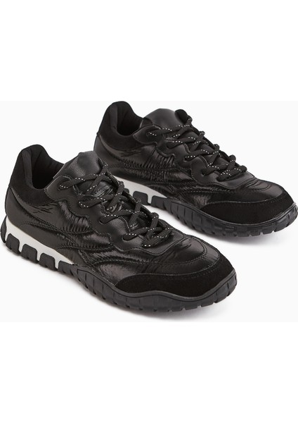 Leen Siyah Paraşüt Kumaşlı Kadın Sneakers