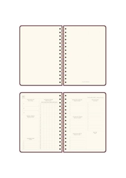 A5 Spiralli Süresiz Planlayıcı Ajanda Bordo modelleri