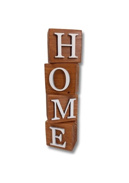 Beyaz Home Yazılı Ahşap Dekoratif Küpler El Yapımı Mini Blok Seti 4cm modelleri