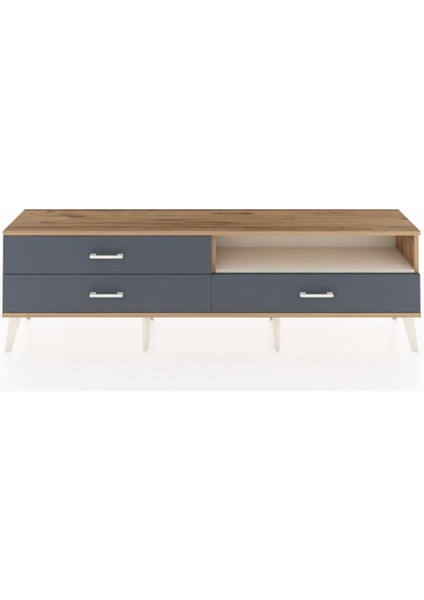 Arges Tv Ünitesi Tek Raflı 3 Çekmeceli 176X30X51 Çam-Aytaşı/antrasit